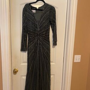 grey Primavera beaded gown